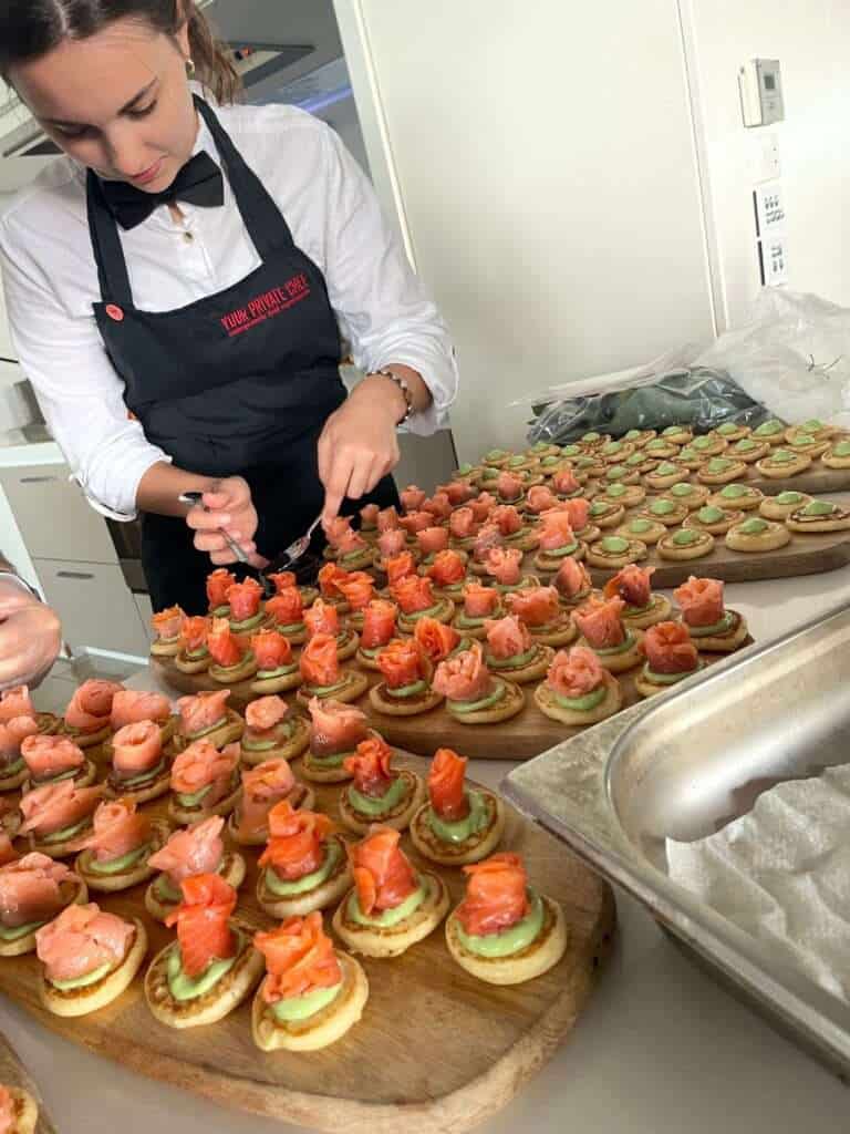 Delicious gourmet canapés prepared by a private chef in Melbourne.